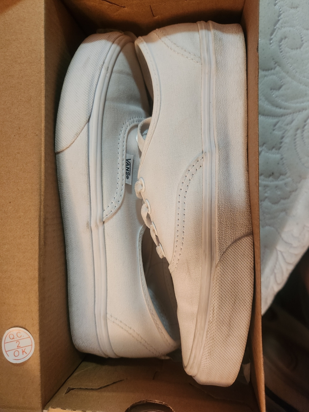 Vans White Low-Top Canvas Sneakers – Women's